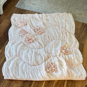RH Baby and child Pink Ruffled Floral Toddler Blanket